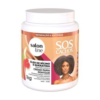 Crema Salon Line  SOS Cachos Ricino Y Queratina 1kg