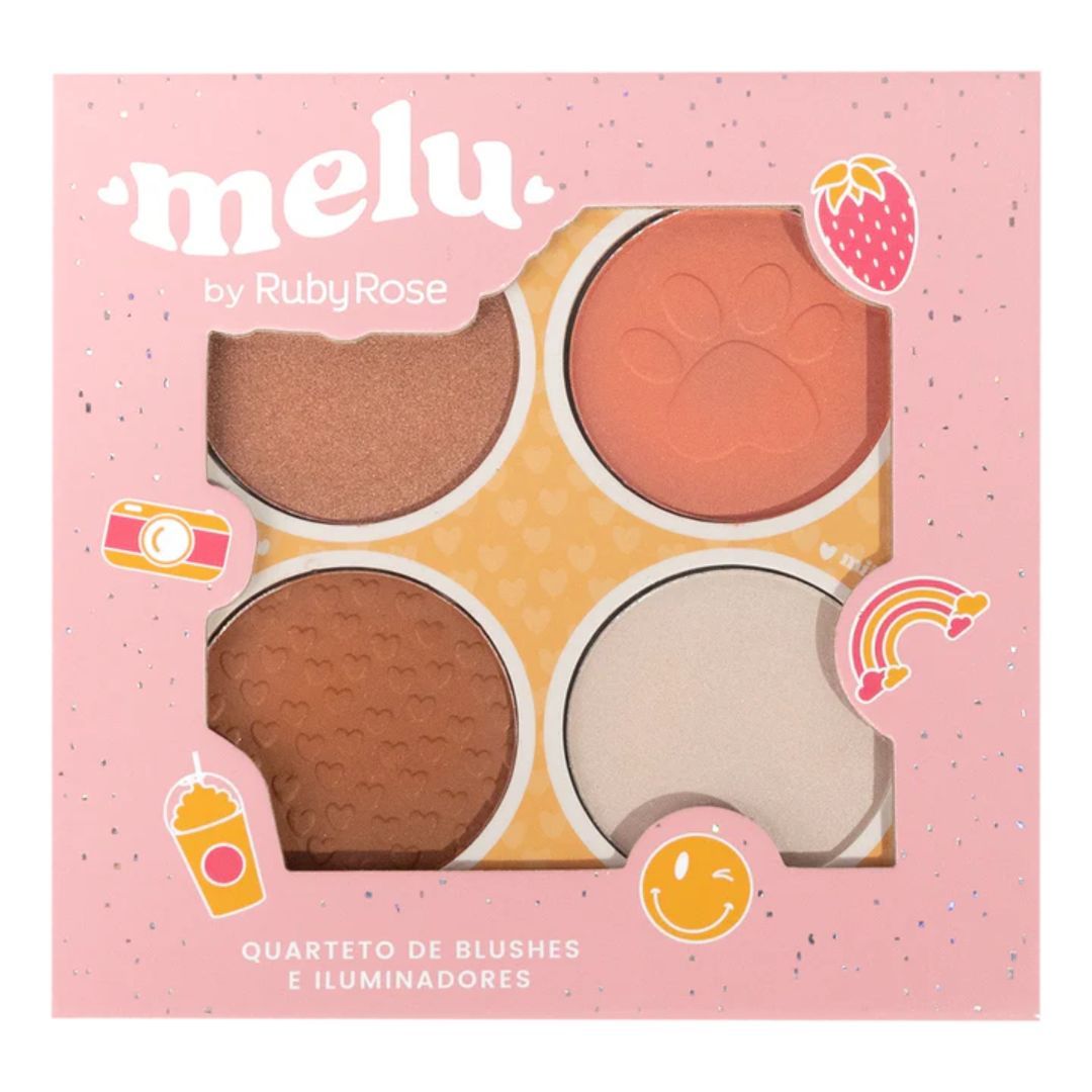 PALETA BLUSH E ILUMINADOR MELU 7532 PALETA BLUSH E ILUMINADOR MELU 7532